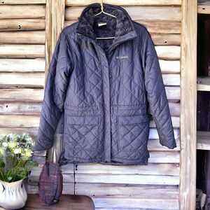 NWOT Columbia Copper Crest Womens Small Blue Fleece Lined Jacket Quilted No Hood